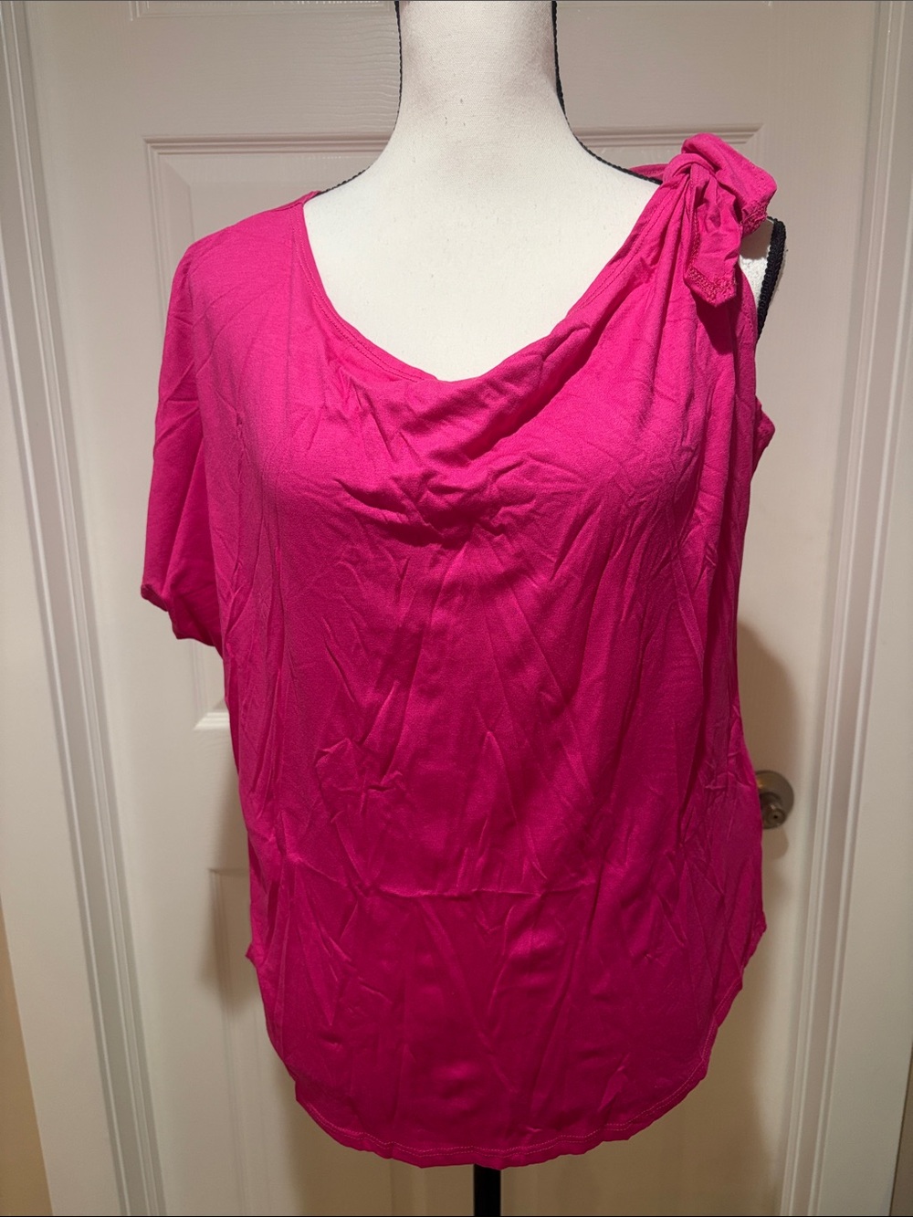 Bright Pink One-Shoulder Women’s Top